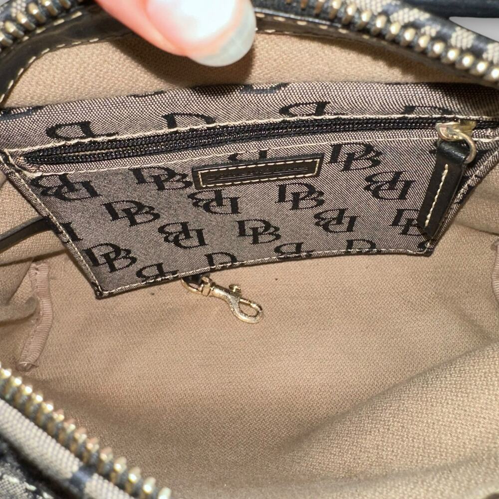 Dooney & Bourke Monogram Canvas Shoulder Bag – Black & Gray - Picture 4 of 5